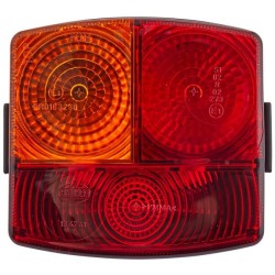 Case - IH 840 2SD002776231 Galinis žibintas LH kvadratinis, 12V, gintarinis/raudonas, užsukamas, 95x54,5x90mm, Hella