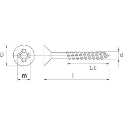 Medsraigtis 5x35mm PZ2 įleidžiamas, Kramp SPS535P200