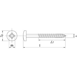 Medsraigtis 4x50mm PZ2 plokščia galvute, Kramp SPL450P200