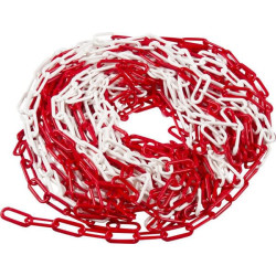 Grandinėlės skersmuo 6 mm x 41 mm, plastikinė, raudona/balta, KK150006