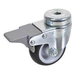 Pasukamas ratukas, guminis ratas: 60 skersmuo su stabdžiu, viena varžto skylė, Ro-Carr CRE200PLW