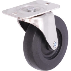 Pasukamas ratukas, guminis ratas: skersmuo 76, tvirtinimas plokštele, MVP BE26001