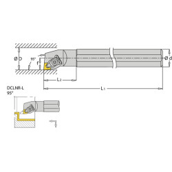 Sukamasis laikiklis, dešinysis 95° S-DCLNR S25RDCLNR12
