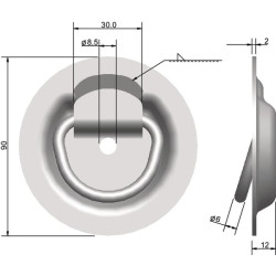 Cinkuota kilpa 90 mm, aukštis 12 mm, 709016KR