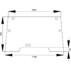 Case - IH 940 1989748C1N Pakreipiamas priekinis stiklas