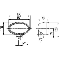 Massey Ferguson 6714S Dyna 4 Sn.GB153024-999999 1GA996361501 Darbinis šviestuvas Halogeninis, 55/70W, ovalus, 12/24V, skaidrus, 