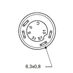 Massey Ferguson 384A 11245400PN Stūmimo jungiklis, pakėlimas ir nuleidimas, apvalus, geltonas