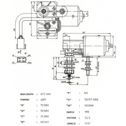Massey Ferguson 394S 3311910M91N Valytuvo variklis 12V 110° Ø8mm su jungikliu