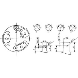 Massey Ferguson 3075 14188000 Uždegimo jungiklis 1-2-3-4, Cobo