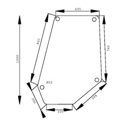 Massey Ferguson 3080 D6919 Apatinis priekinis stiklas