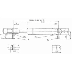 Massey Ferguson 3085 CA095443 Dujinis statramstis L785mm 150N Stabilus