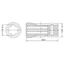 Massey Ferguson TEF20 TP245 GTV didintuvas 1 1/8"F x 1 3/8"M
