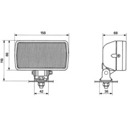 Massey Ferguson 3435 05299000 Darbinis šviestuvas halogeninis, 55W, stačiakampis, 12V, skaidrus, Cobo