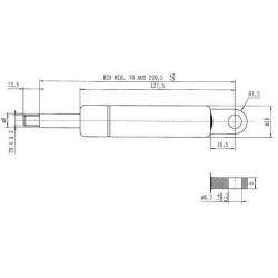 Massey Ferguson 3645 CA377171 Dujinis statramstis L214mm 220N Stabilus
