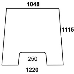 Massey Ferguson 3670 3619177M1N viršutinis priekinis stiklas