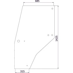 Case - IH 4210 144969A1KR Durų stiklas