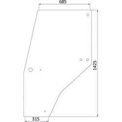 Case - IH 4210 144950A1KR Durų stiklas