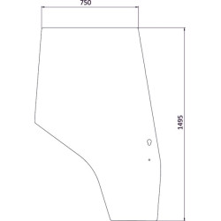 Massey Ferguson 4325 3805642M1N Dešinis durų stiklas
