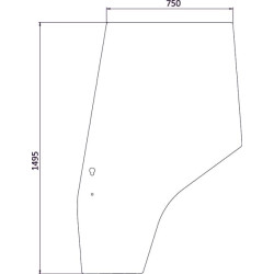 Massey Ferguson 4325 3805643M1N Durų stiklas kairysis