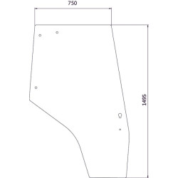 Massey Ferguson 4335 3825717M1N Dešinis durų stiklas