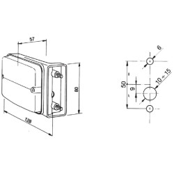 Massey Ferguson 4335 03212000 Krypties ir gabarito žibintas LH Halogeninis, priekinis, stačiakampis, 12V, gintaro spalvos/skaidr