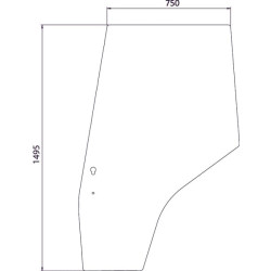 Massey Ferguson 4345 3804659M1N Durų stiklas kairysis