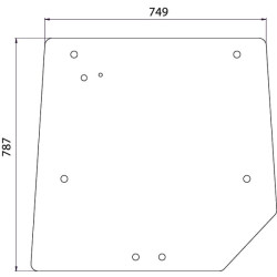 Massey Ferguson 4355 3821484M1N Galinis stiklas
