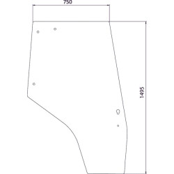 Massey Ferguson 4360 3825690M1N Dešinis durų stiklas