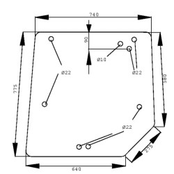 Massey Ferguson 4370 D6942 Galinio lango viršutinė dalis