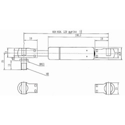 Massey Ferguson 4435 CA9748KS Dujinis statramstis L344mm 250N Stabilus