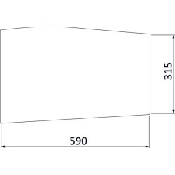 Massey Ferguson 5335 3902150M1N apatinis priekinis stiklas