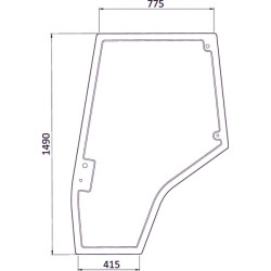 Massey Ferguson 5465 4272774M1N Durų stiklas kairysis