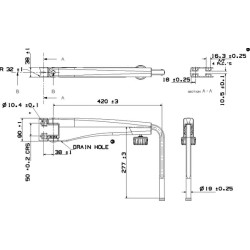 Massey Ferguson 5480 7270050B Teleskopinė veidrodžio rankena