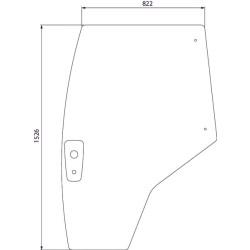 Massey Ferguson 5609 4353783M2N Durų stiklas kairysis