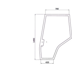 Massey Ferguson 6160 3907222M1N Durų stiklas