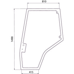 Massey Ferguson 6485 4272775M1N Durų stiklas dešinėje
