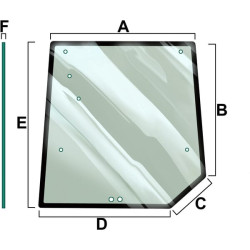 Massey Ferguson 6614 Dyna 6 VPM7363 Galinio lango stiklas