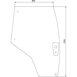 Massey Ferguson 7626 4353956M2N Dešinis durų stiklas