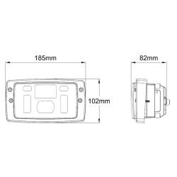 Massey Ferguson 8220 LA10425 priekiniai žibintai LED, 40/22W, stačiakampiai, 10-30V, 185x102x82, tolimosios / artimosios šviesos