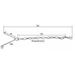Massey Ferguson 350 1695732M1CHAIN ​​Grandinė - degalų bako dangtelis