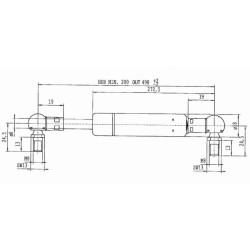 Massey Ferguson 375 CA047627 Dujinis statramstis L498mm 210N Stabilus