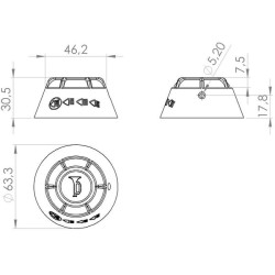 Massey Ferguson 565 SW10001KR Garso ir šviesos pasukamo jungiklio dangtis 12/24V, 3 padėtys