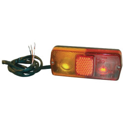 Massey Ferguson 575 02396000 Galinis žibintas LH stačiakampis, raudonas/gintaras, užsukamas, 160x67mm, 4 kontaktų, Cobo