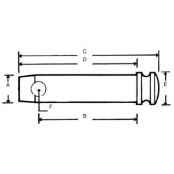 Massey Ferguson 35 VLK7003 Toplink kaištis 19x96mm Cat.1 1 vnt Vapormatic