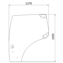 Case - IH Maxxum 110X 82027357N Durų stiklas