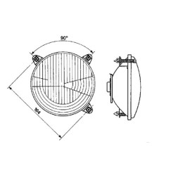 Massey Ferguson 294 05272000 Priekinių žibintų įdėklas apvalus, skaidrus, Ø 142,5 mm, Cobo