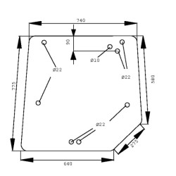Massey Ferguson 4255 D6942T galinio lango viršutinė dalis