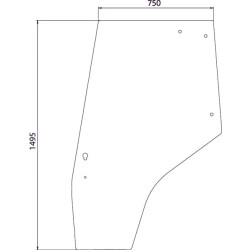Massey Ferguson 4260 3825689M1N Durų stiklas kairysis