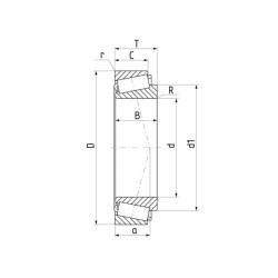 Massey Ferguson 6260 750032013X kūginis ritininis guolis 65x100x23mm SKF