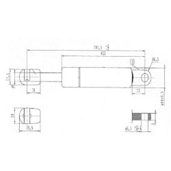New Holland 3830 CA980986 Dujinis statramstis L791.5mm 100N Stabilus